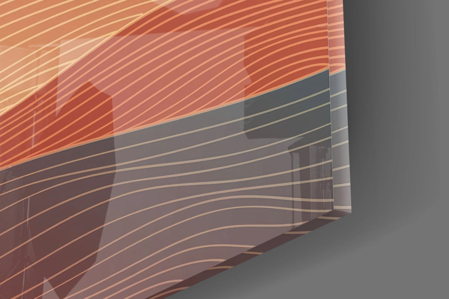 Saffron Desert Wave Glass Wall Art