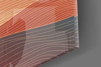 Saffron Desert Wave Glass Wall Art