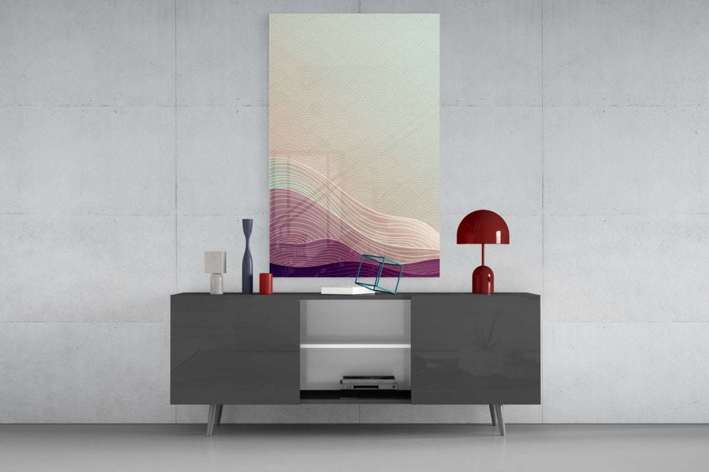 Dusk Horizon Wave Glass Wall Art
