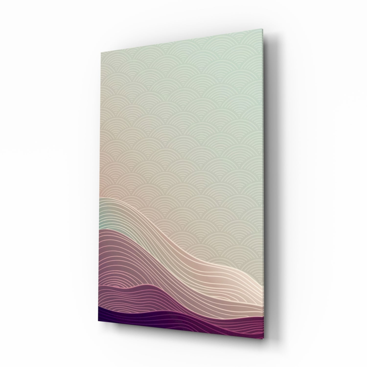 Dusk horizon wave glass wall art