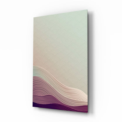 Dusk horizon wave glass wall art