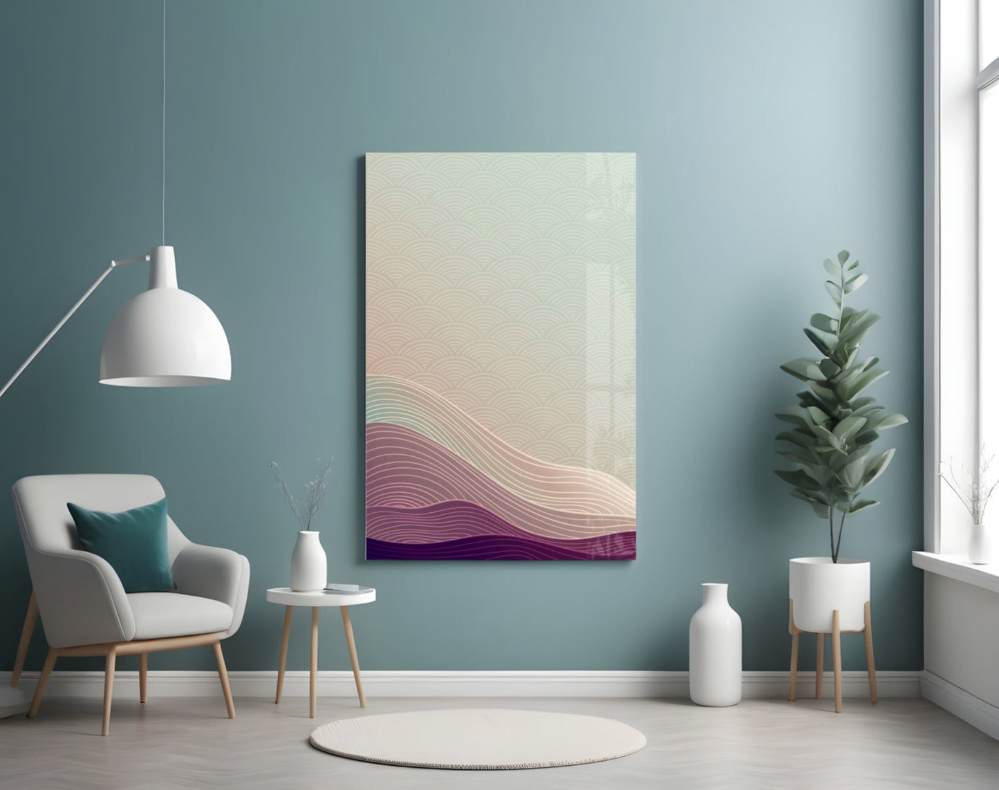 Dusk Horizon Wave Glass Wall Art