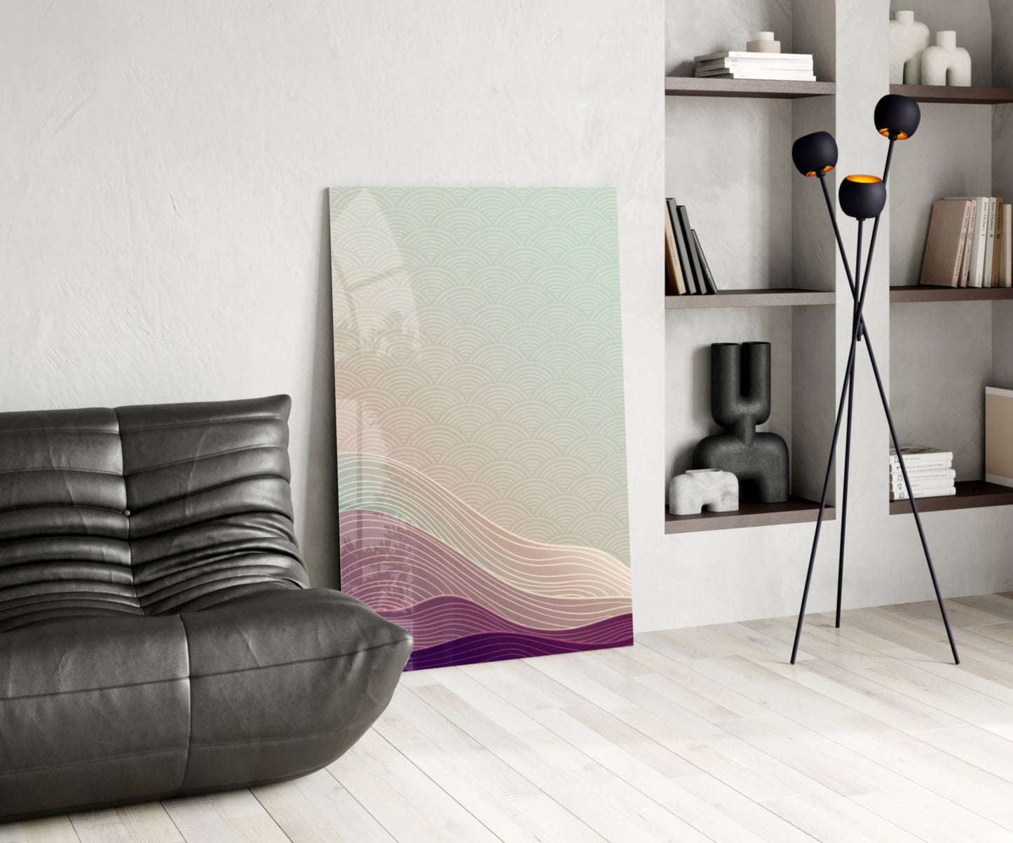 Dusk Horizon Wave Glass Wall Art