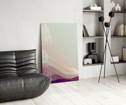 Dusk Horizon Wave Glass Wall Art