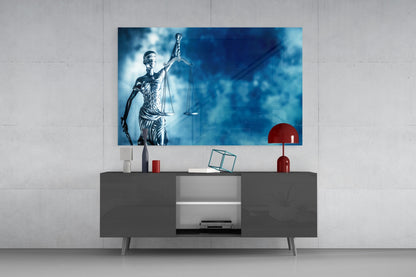 Lady Justice Glass Wall Art