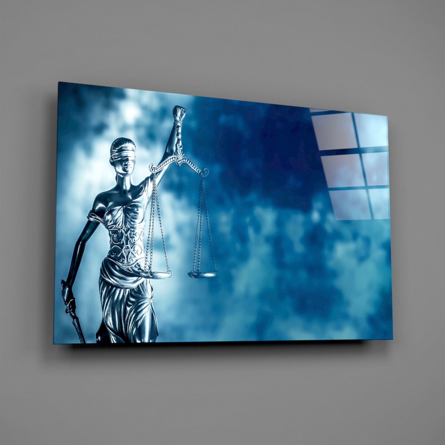 Lady Justice Glass Wall Art