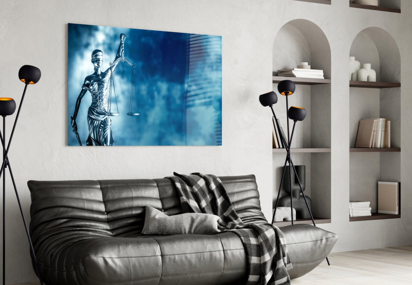 Lady Justice Glass Wall Art