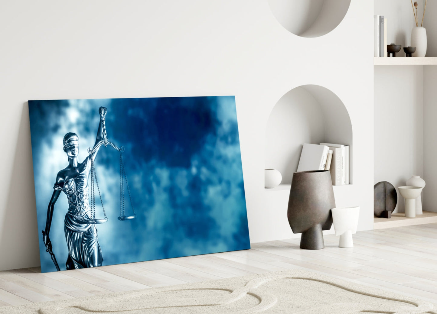 Lady Justice Glass Wall Art
