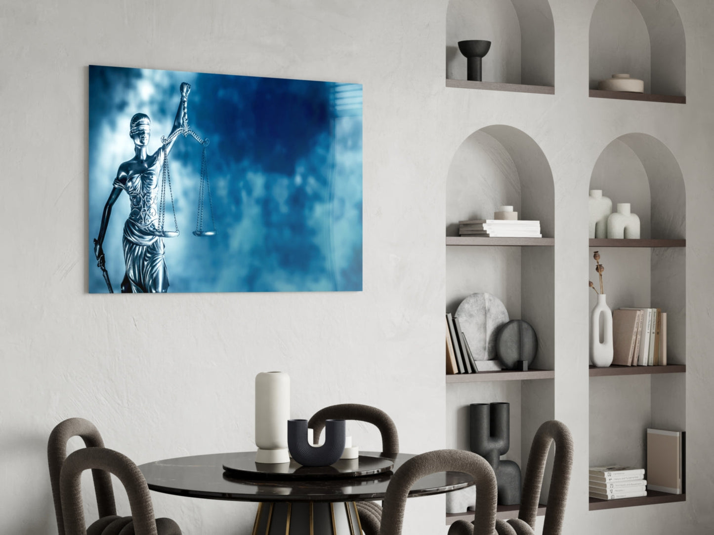 Lady Justice Glass Wall Art