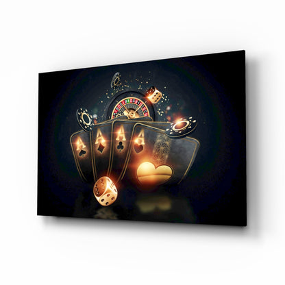 Gambler's Guns casino cards glass wall art print