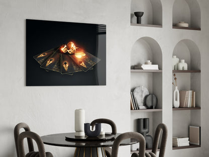 Gold Aces and Dice Glass Wall Art