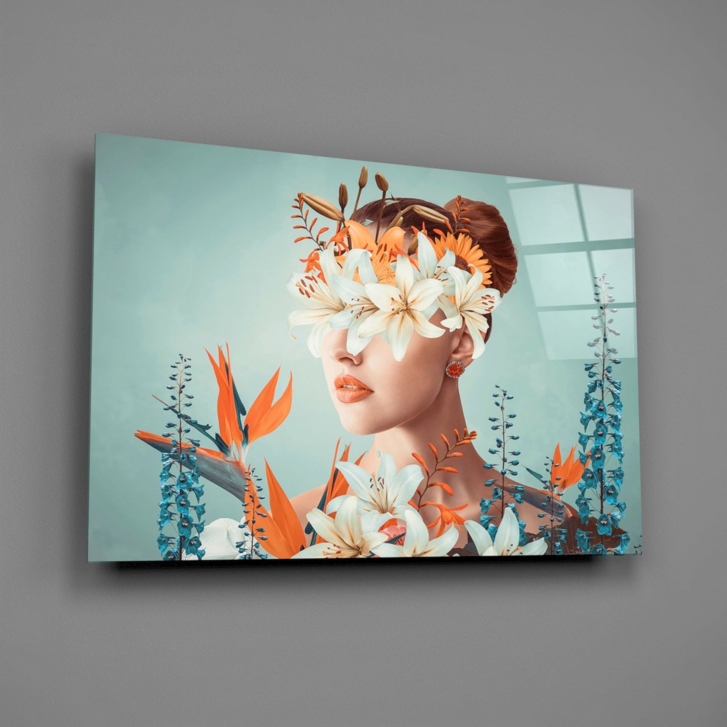 Woman Abstract Glass Wall Art