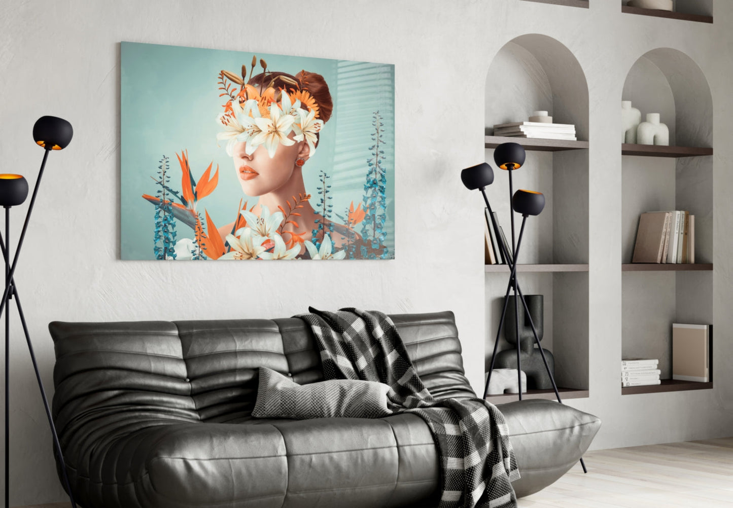 Woman Abstract Glass Wall Art