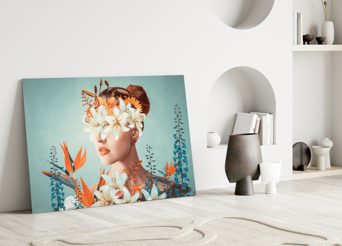 Woman Abstract Glass Wall Art
