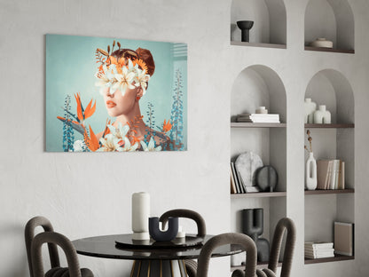 Woman Abstract Glass Wall Art