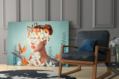 Woman Abstract Glass Wall Art