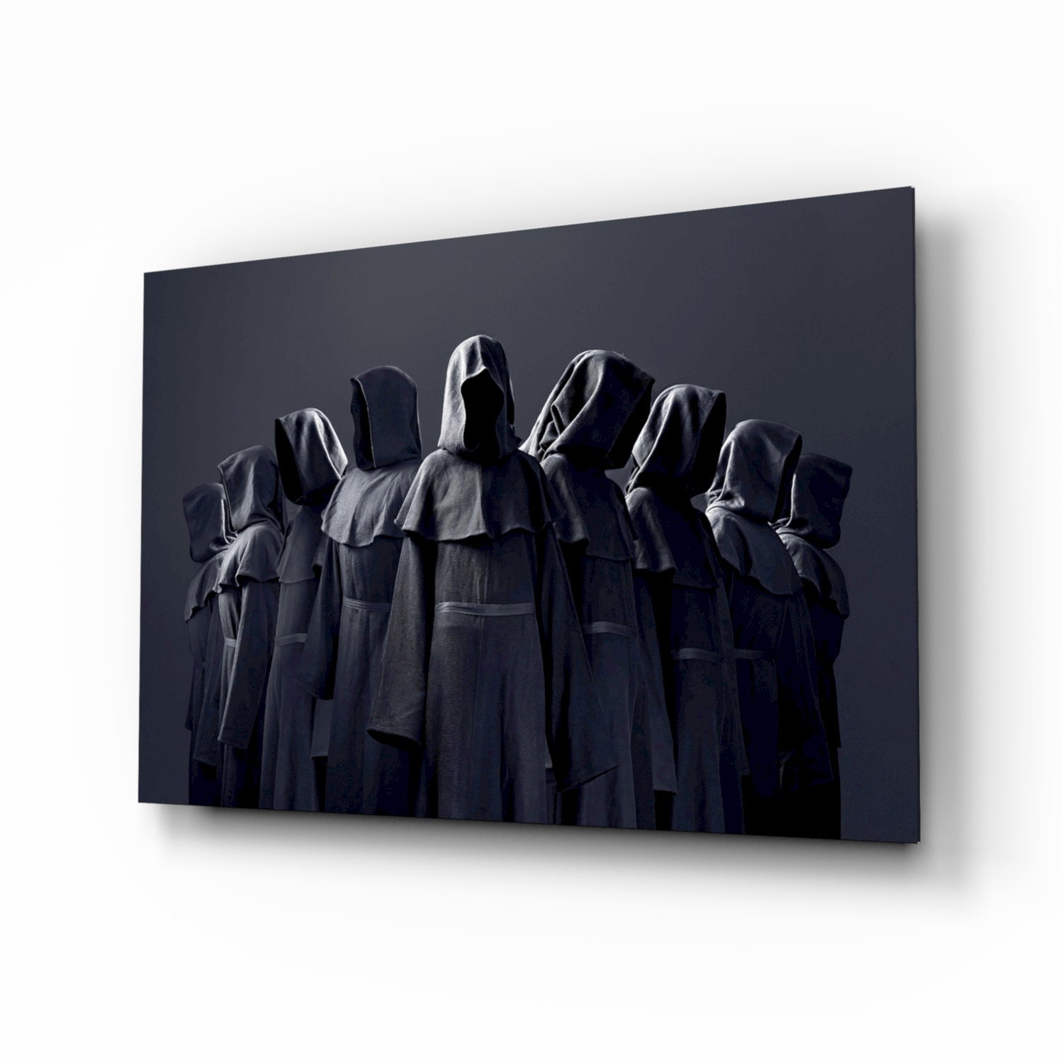 Hooded coven glass wall art
