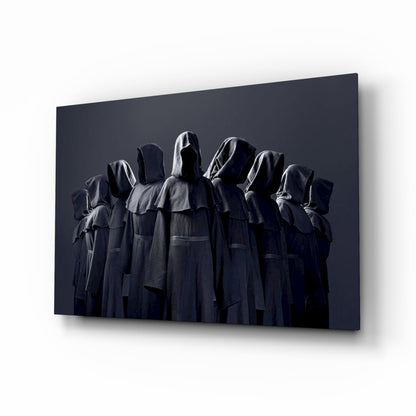 Hooded coven glass wall art