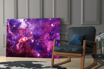 Purple Space Nebula Glass Wall Art