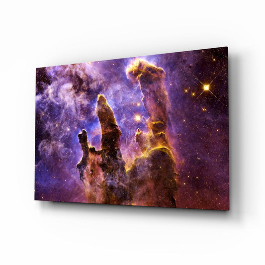 Space Lilac Pillars of Creation glass wall art print