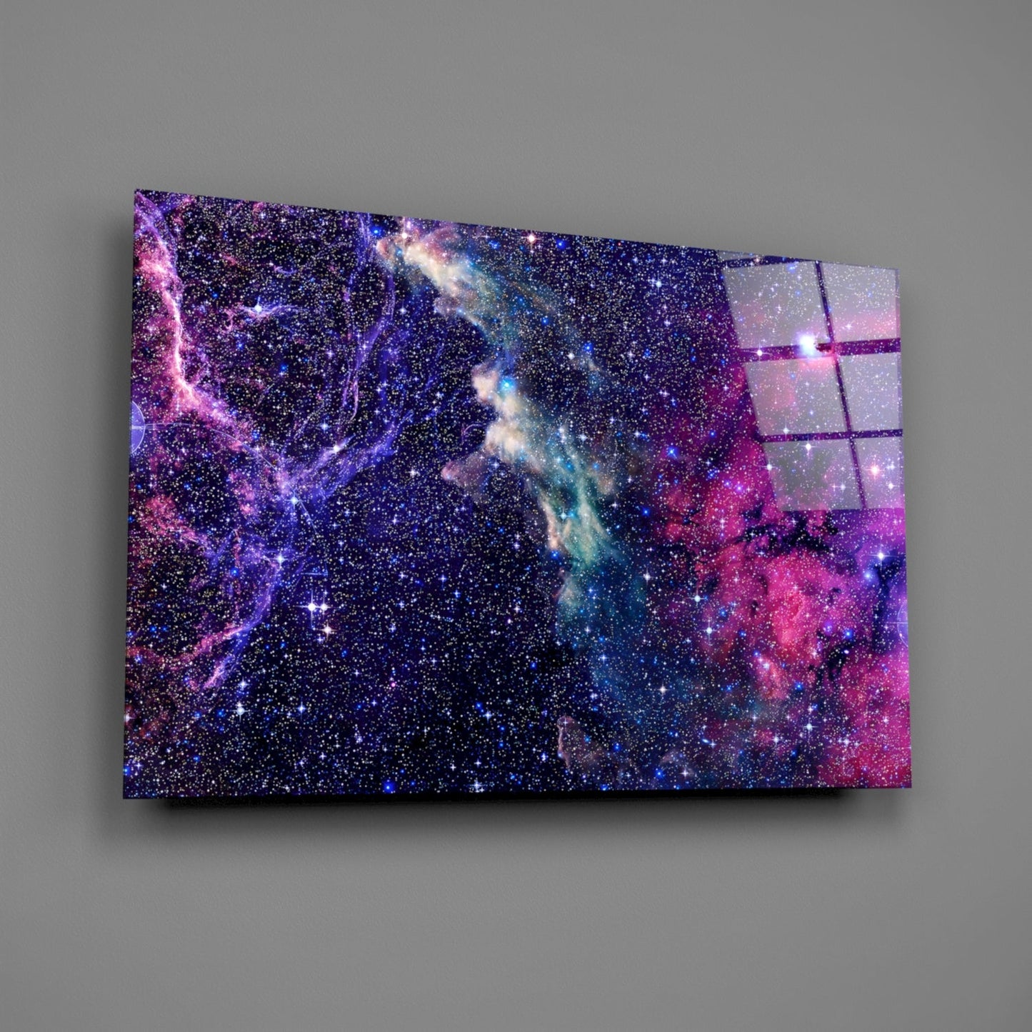 Space Magenta Glass Wall Art
