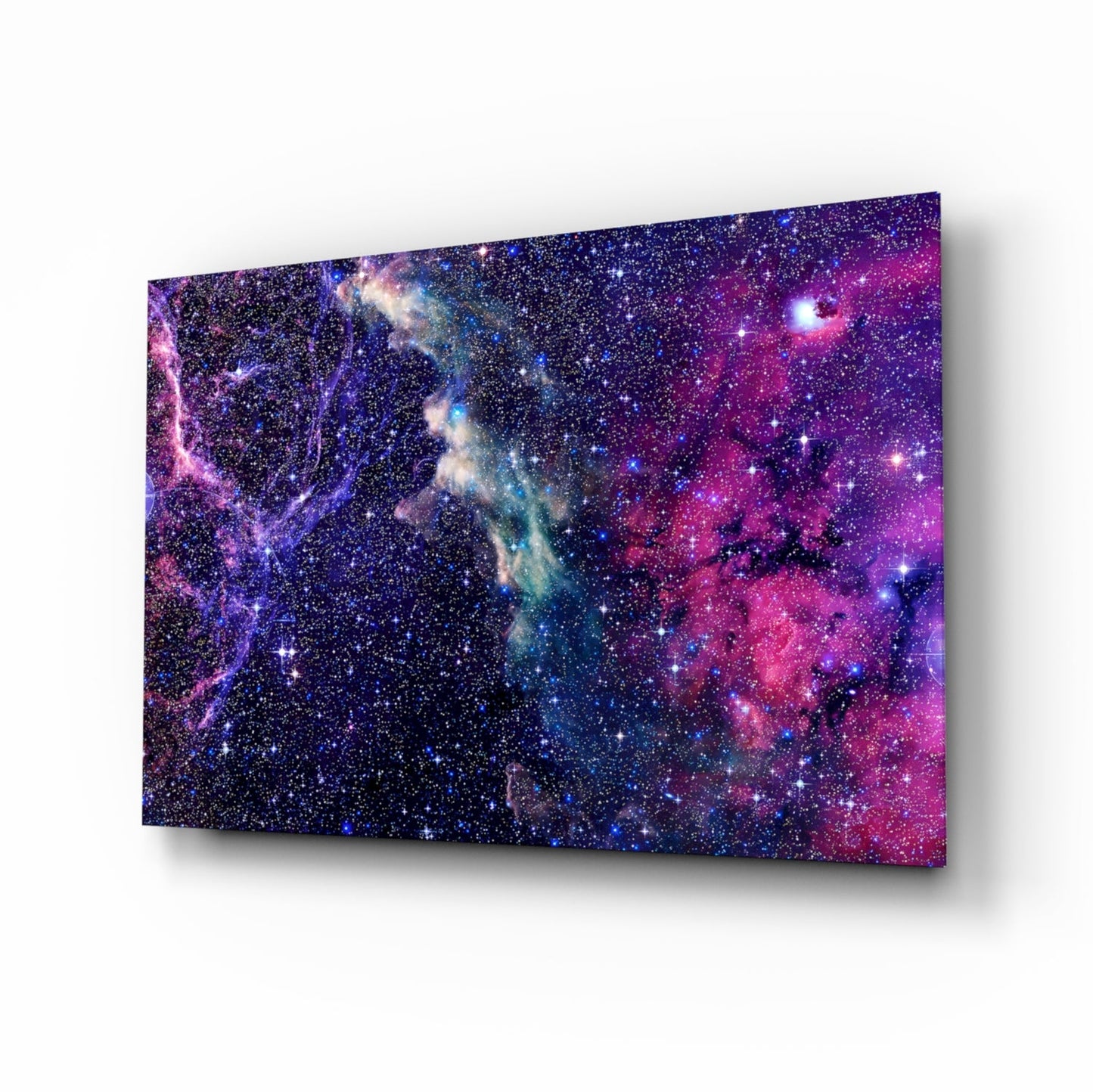 Space Magenta Glass Wall Art