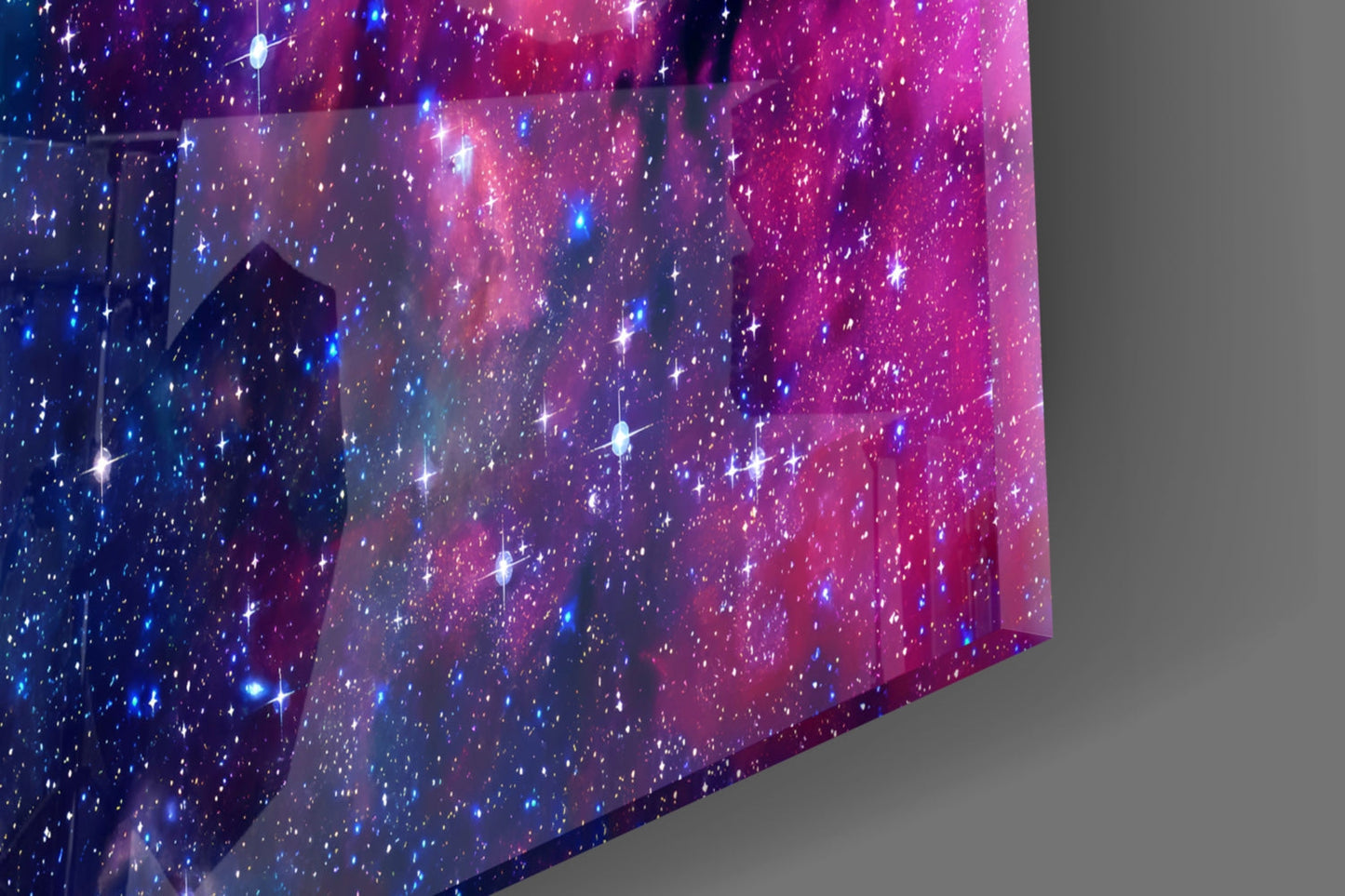 Space Magenta Glass Wall Art
