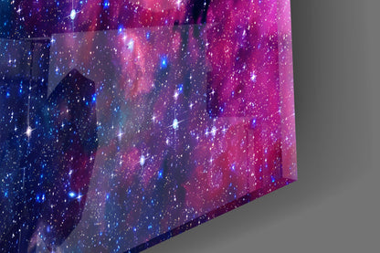 Space Magenta Glass Wall Art