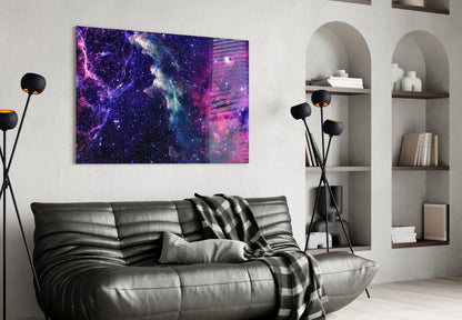 Space Magenta Glass Wall Art