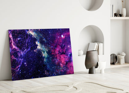 Space Magenta Glass Wall Art