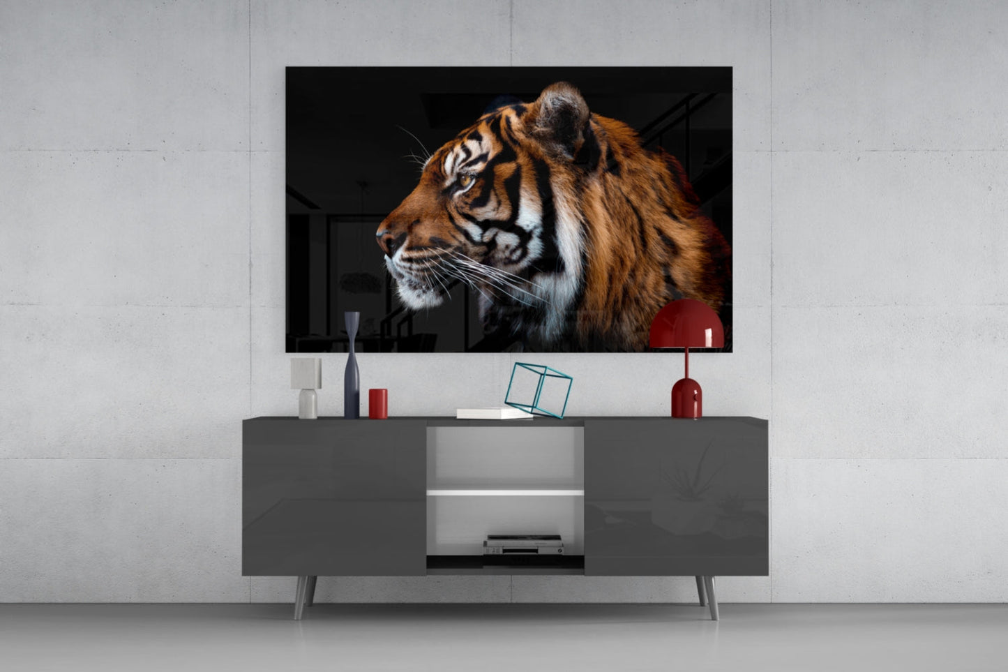 Tiger Glass Wall Art Bengal Portrait Print