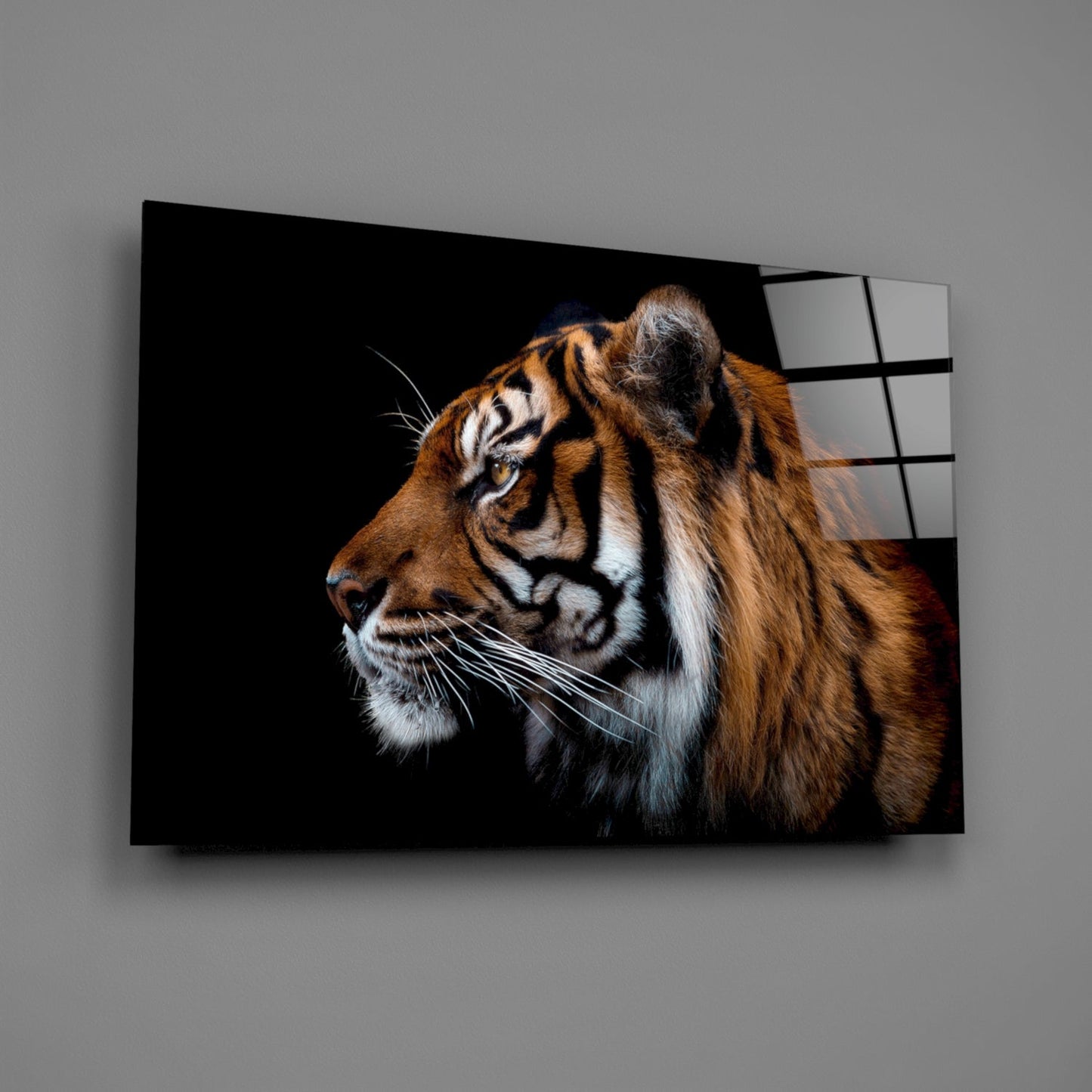 Tiger Glass Wall Art Bengal Portrait Print