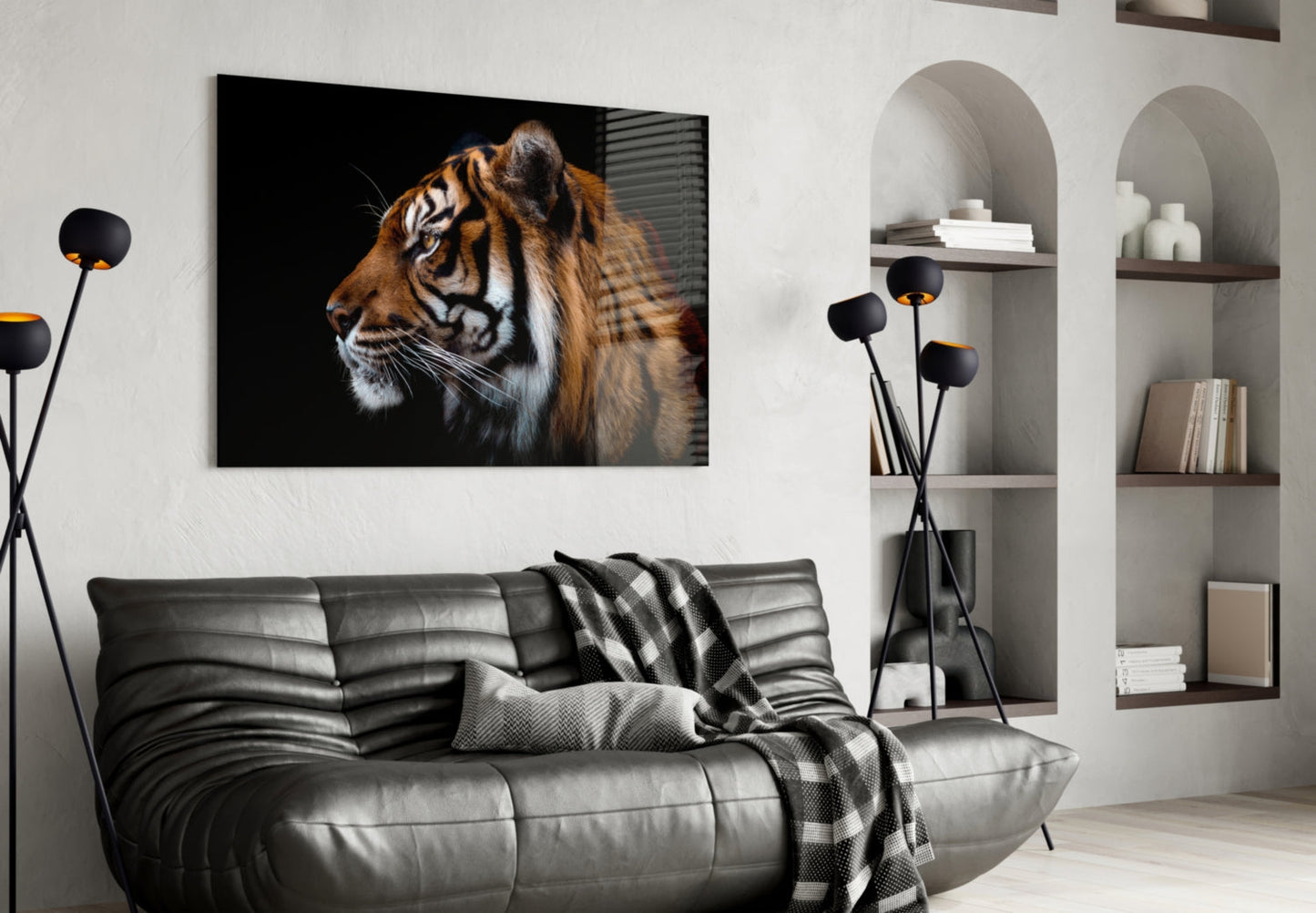 Tiger Glass Wall Art Bengal Portrait Print