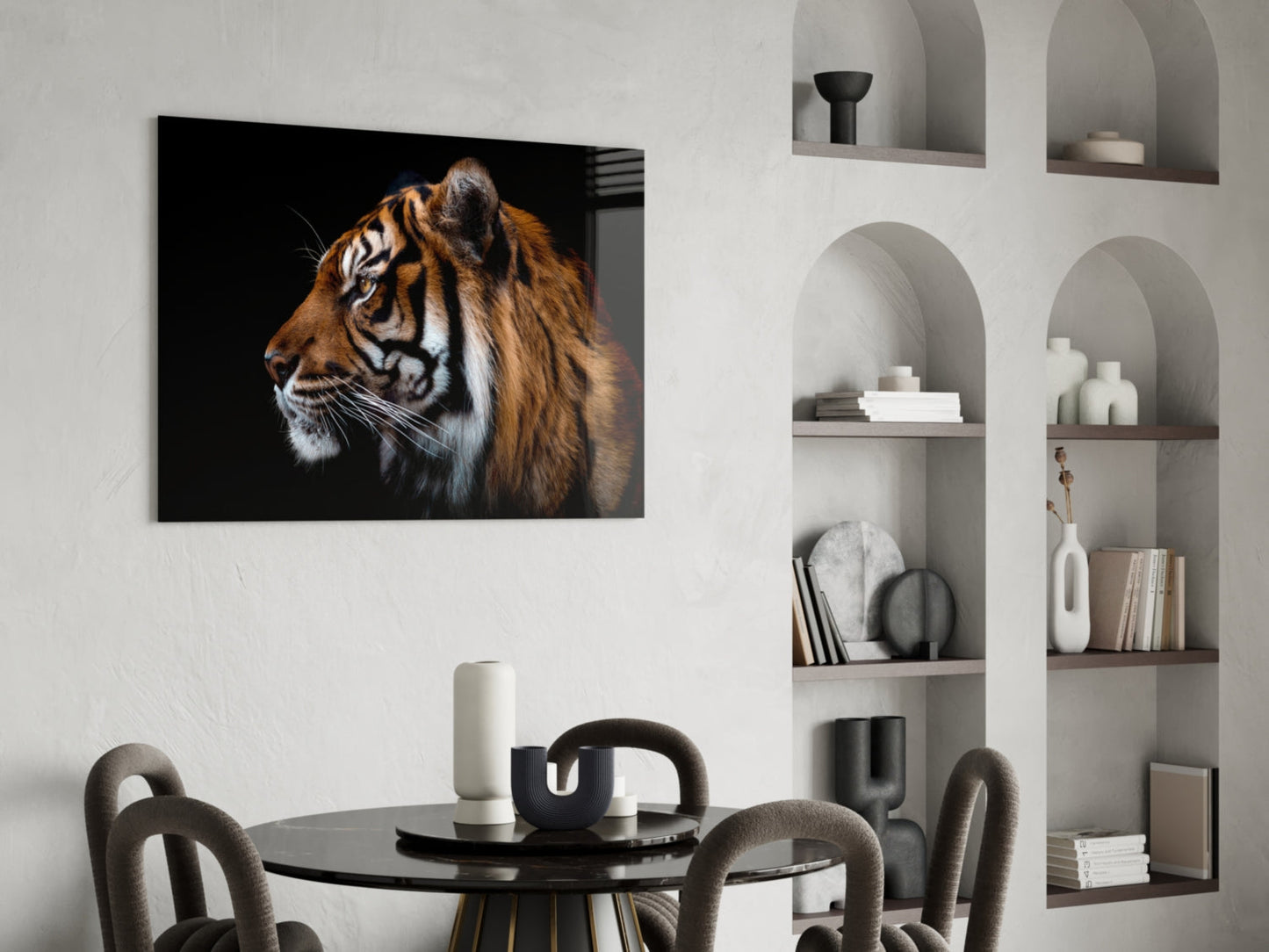 Tiger Glass Wall Art Bengal Portrait Print