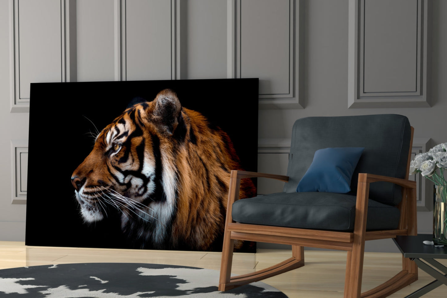 Tiger Glass Wall Art Bengal Portrait Print