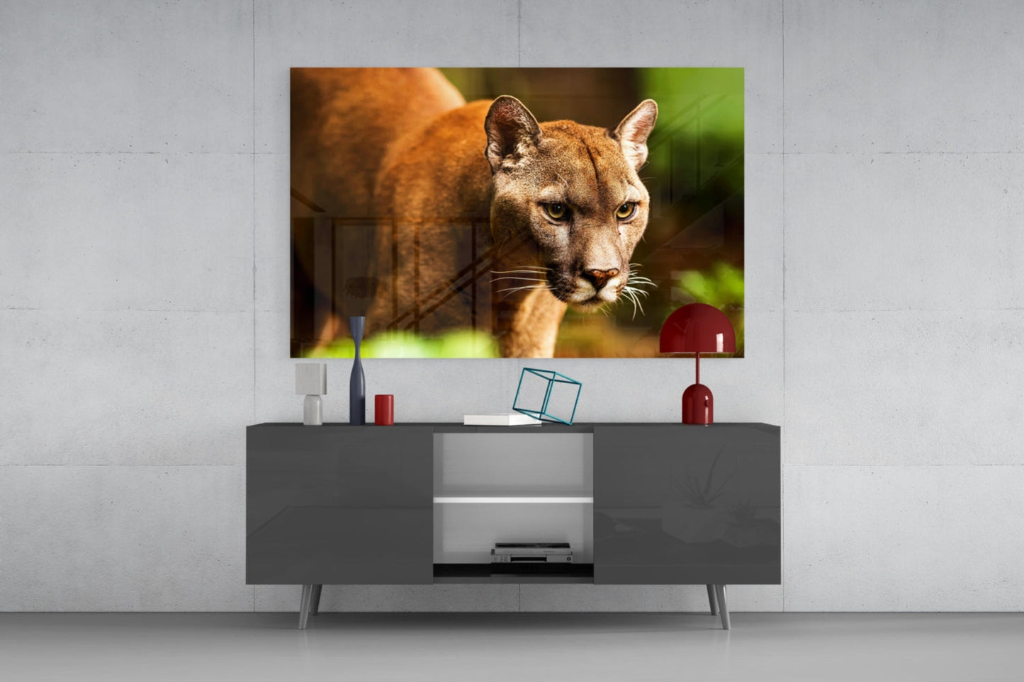 Puma Glass Wall Art - Wildlife