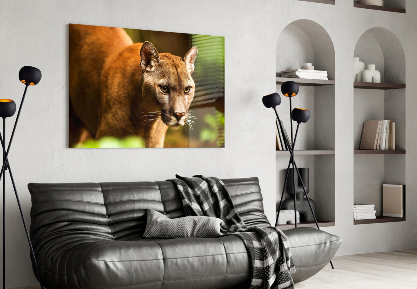 Puma Glass Wall Art - Wildlife