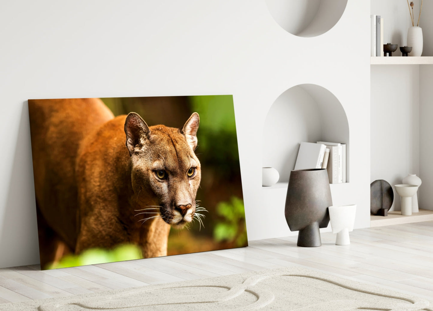 Puma Glass Wall Art - Wildlife