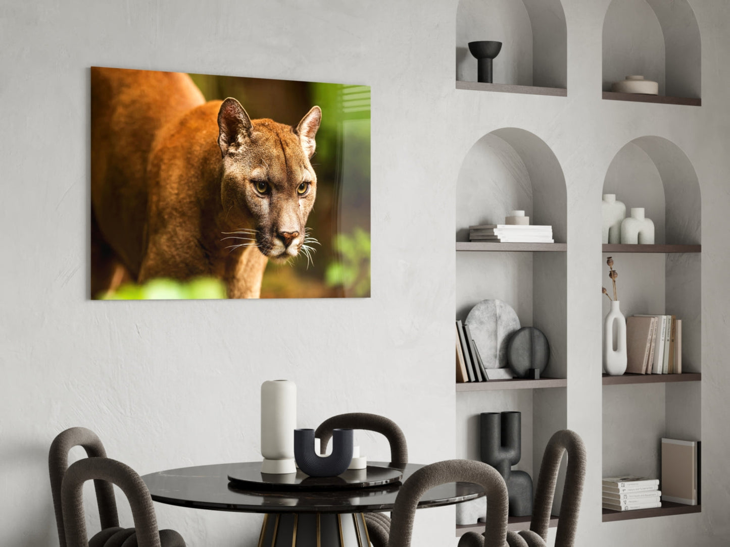 Puma Glass Wall Art - Wildlife