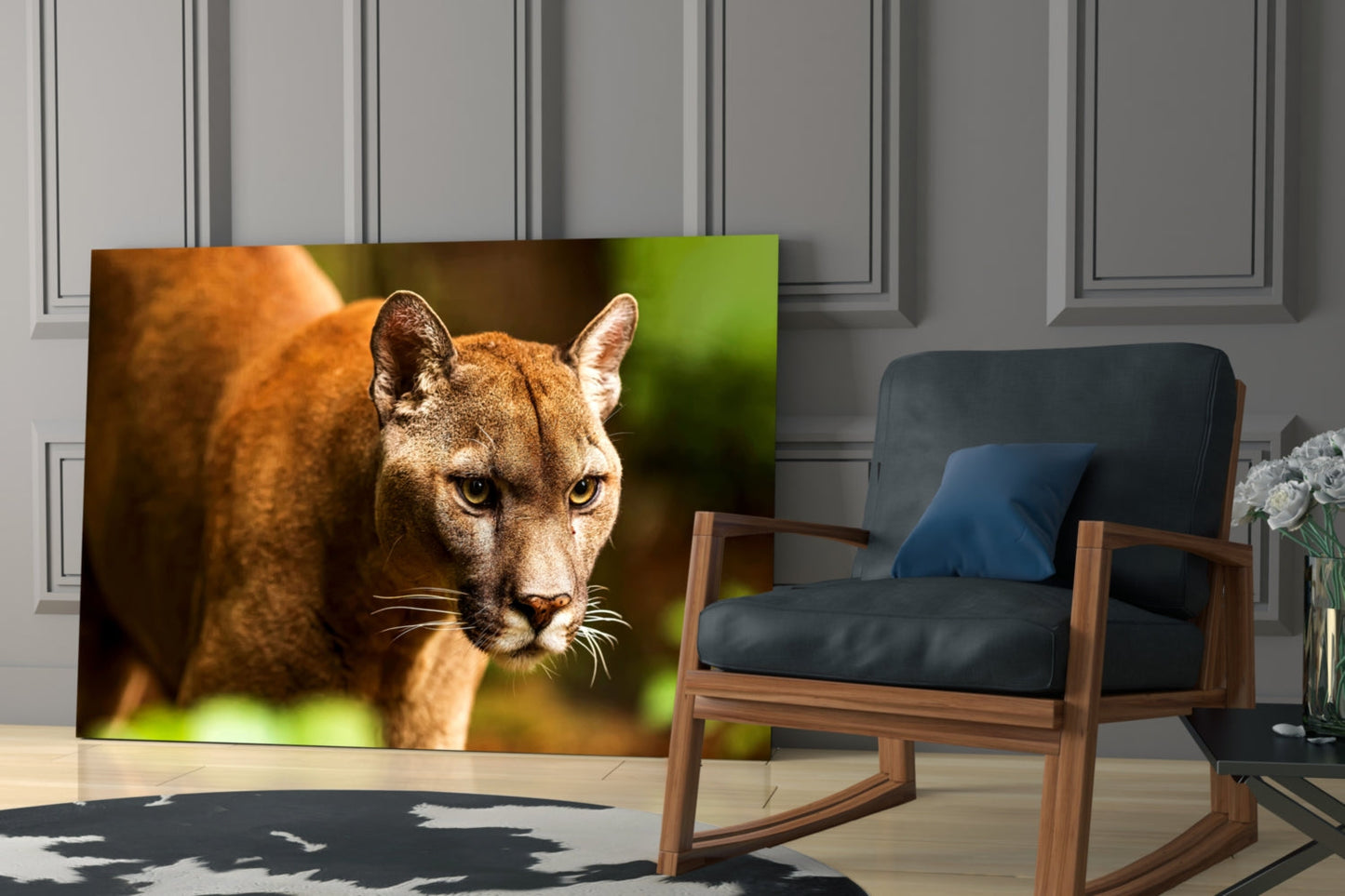Puma Glass Wall Art - Wildlife