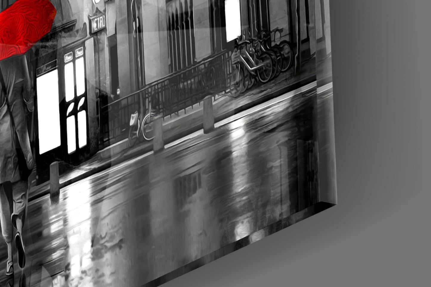 Eiffel Tower Rainy Paris Glass Wall Art