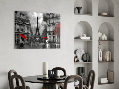 Eiffel Tower Rainy Paris Glass Wall Art