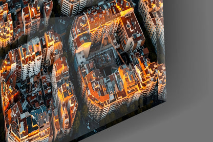 Barcelona Skyline Glass Wall Art