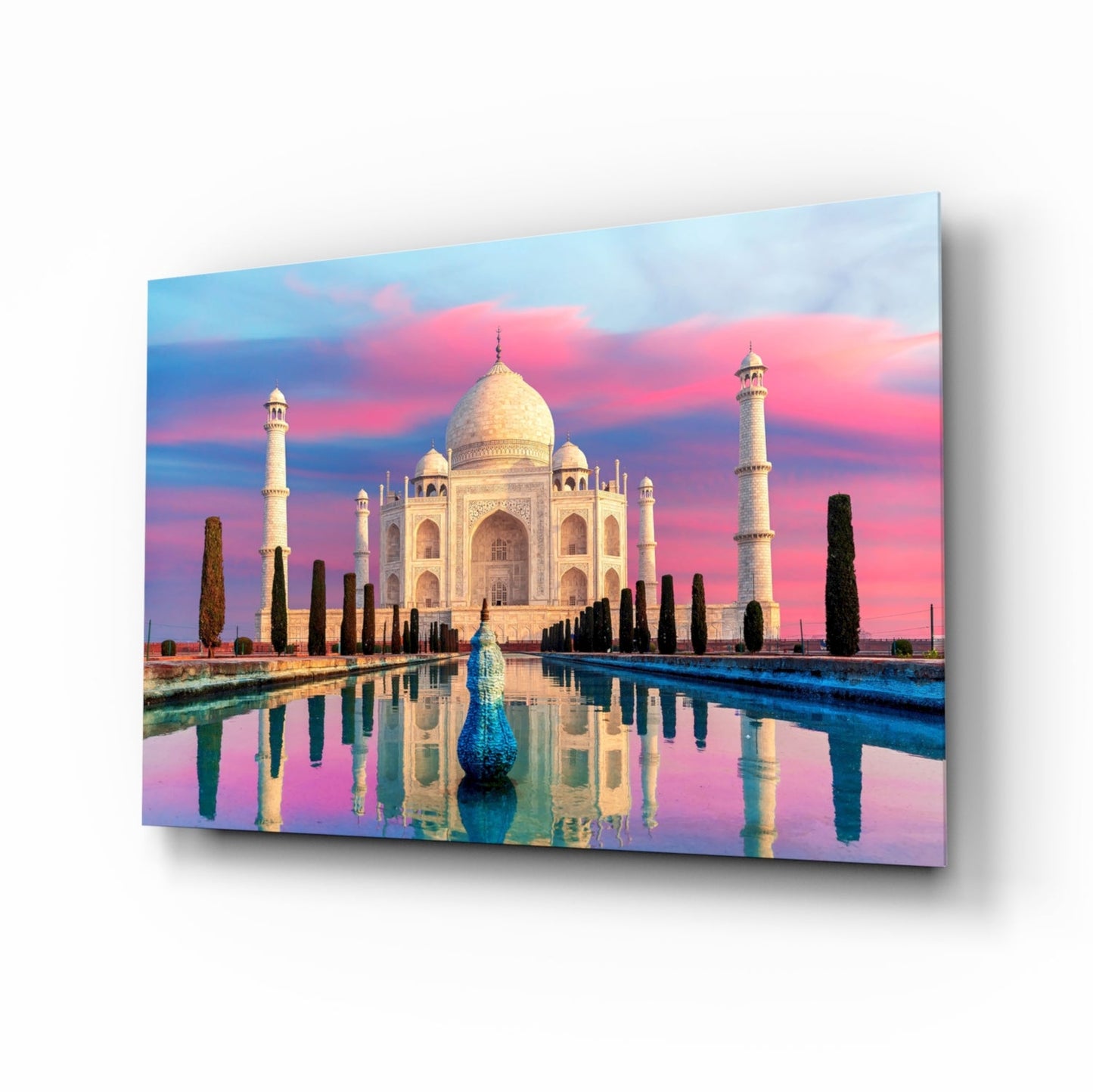 Taj Mahal Dawn glass wall art print