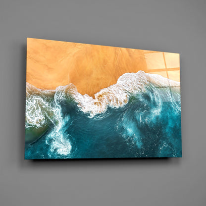 Aerial Coastline Glass Wall Art