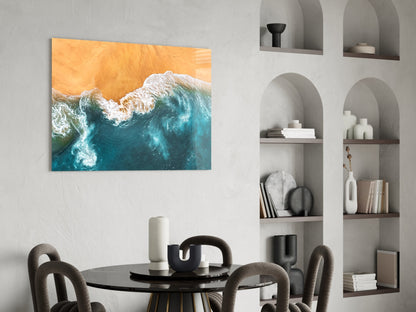 Aerial Coastline Glass Wall Art
