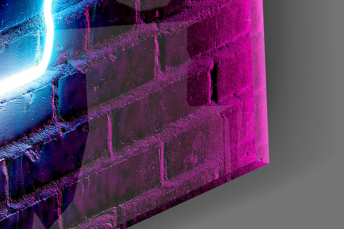 Neon Like Button Glass Wall Art
