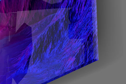 Neon Triangle Mountain Glass Wall Art