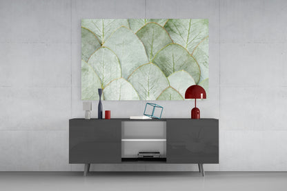 Eucalyptus Leaves Glass Wall Art