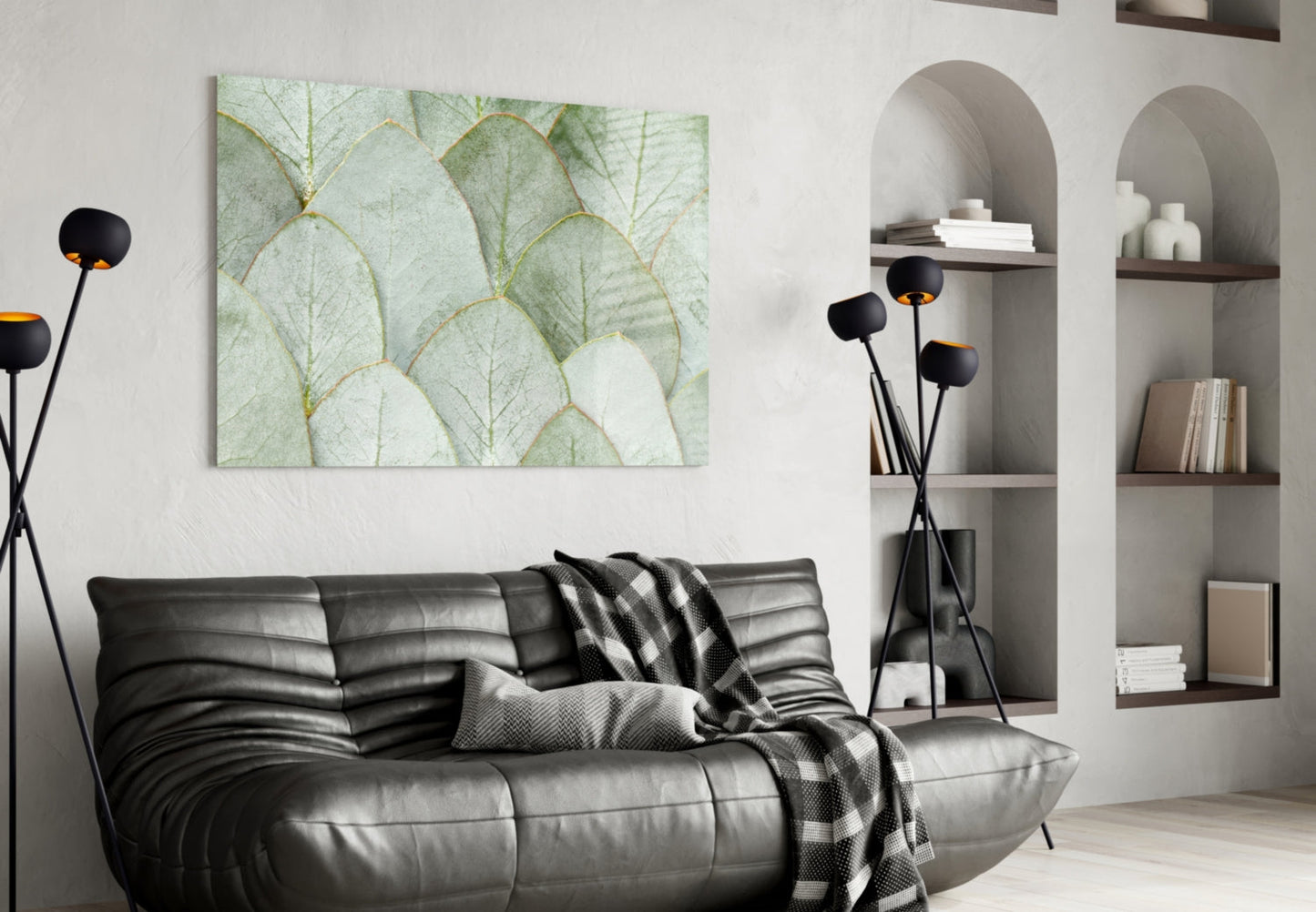 Eucalyptus Leaves Glass Wall Art